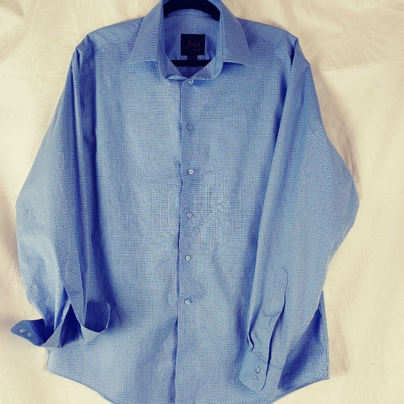 Joseph jos.a.bank blue check button career shirt - Picture 1 of 4